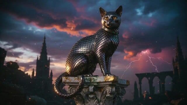 Metallic Scale Cat Prompt — cover