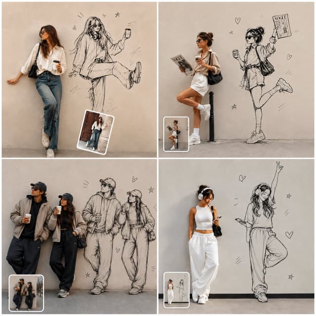 Social Media Post - Street Fashion Wall Sketch Collage — output