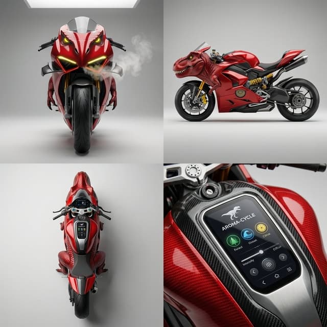 E-commerce Main Image - Hybrid Product Shot Grid (T-Rex and Ferrari) — output