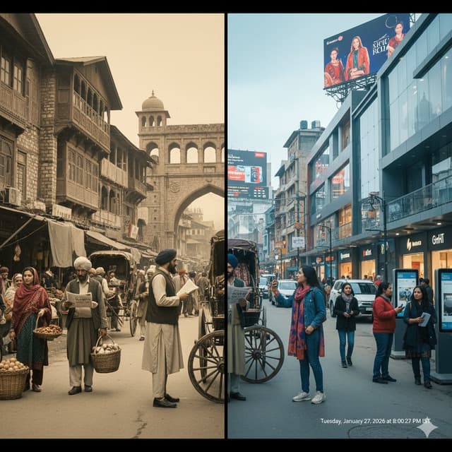 Split-Screen Time-Travel Cinematic Shot — output