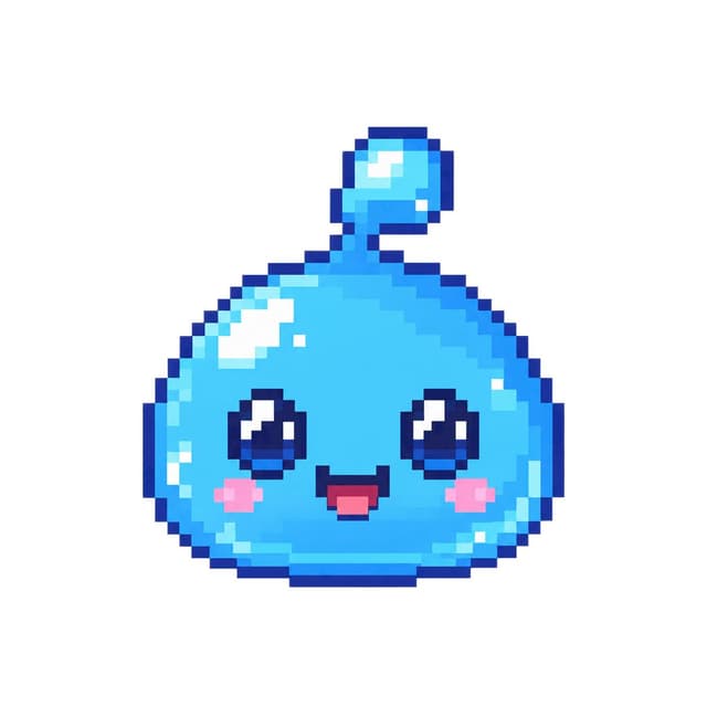 Game Asset - Cute Blue Water Slime Pixel Sprite — output