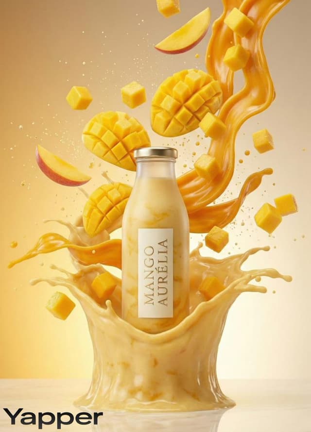 E-commerce Main Image - Luxury Mango Shake Splash Photography Prompt — output