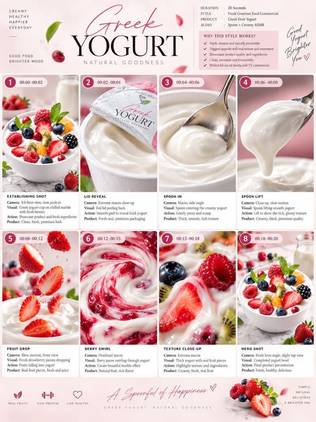 Comic / Storyboard - Greek Yogurt Commercial Storyboard — output