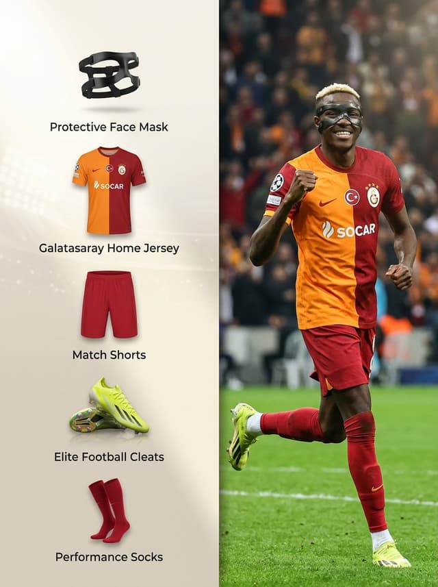 Infographic / Edu Visual - Sports Equipment Infographic Layout of Victor Osimhen — output