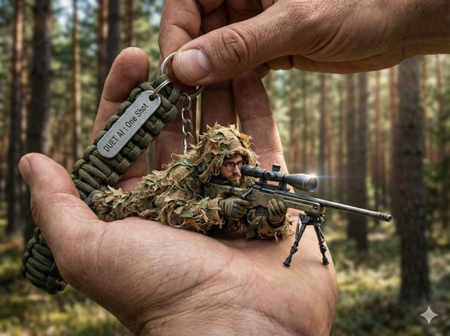 Game Asset - Macro Shot of Miniature Sniper Scene — output