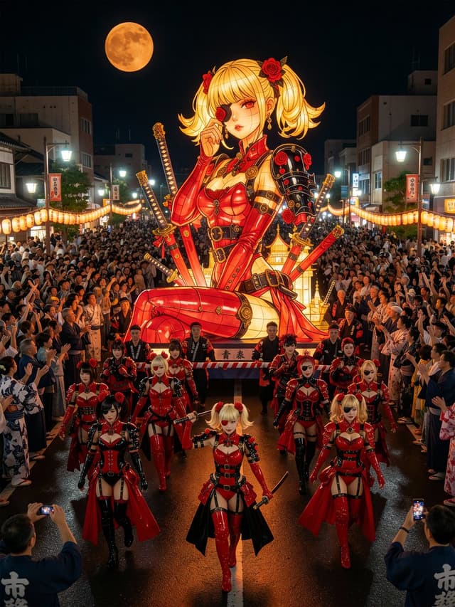 Japanese Festival Mikoshi Float Prompt Template — output