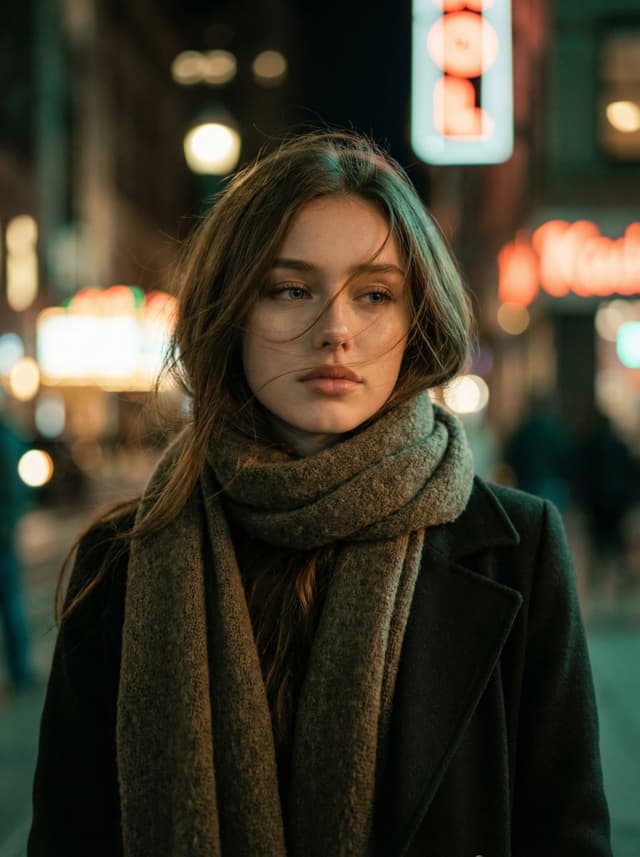 Cinematic Night Portrait of a Young Woman — output