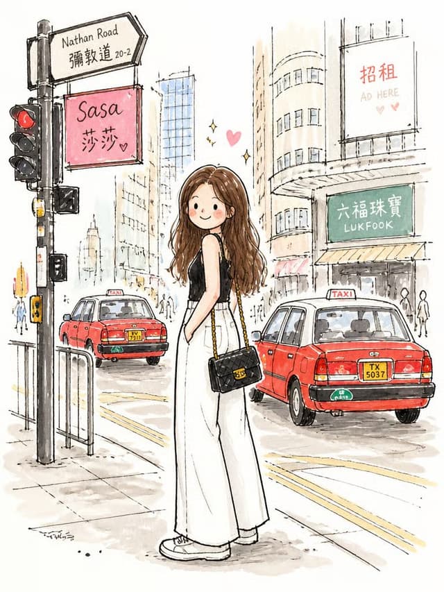 Profile / Avatar - Cute Watercolor Girl on Nathan Road — output