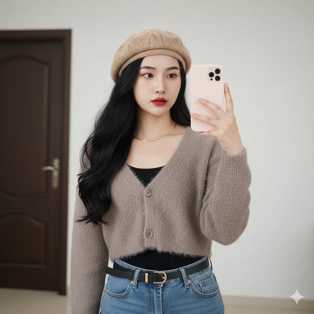 Profile / Avatar - Sophisticated Mirror Selfie in Minimalist Setting — output