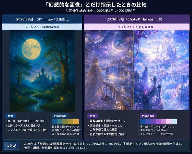 Infographic / Edu Visual - Japanese AI Fantasy Image Comparison Slide — output