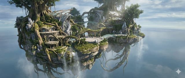 Game Asset - Octane-Rendered Floating Ecological Island — output