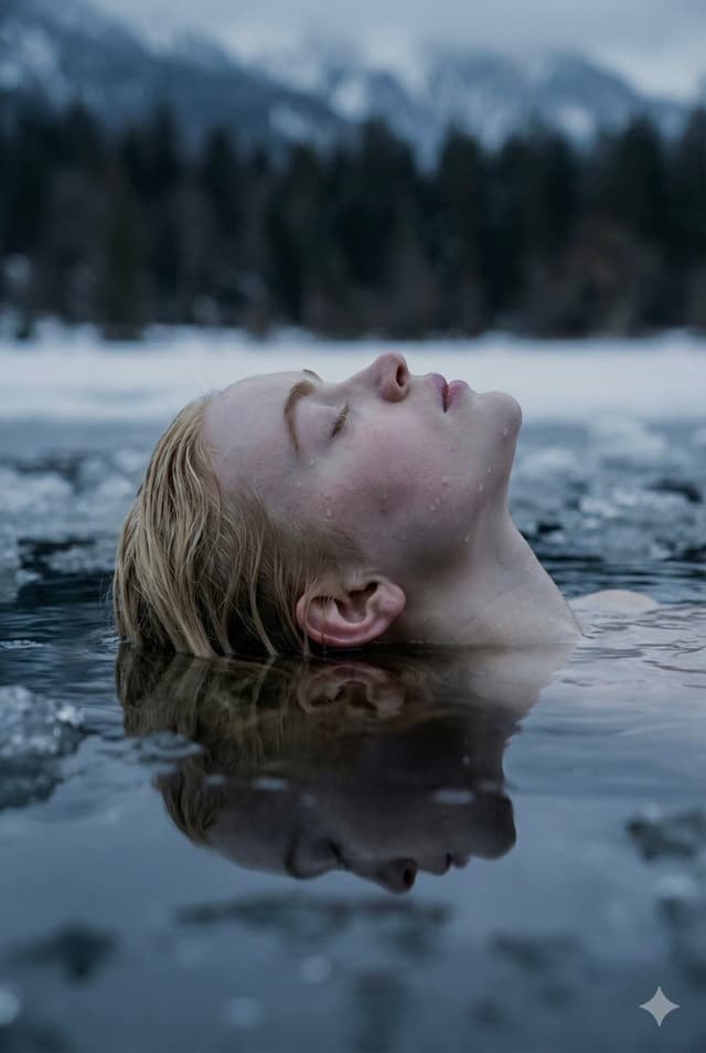 Ethereal Submerged Portrait in Icy Water — output