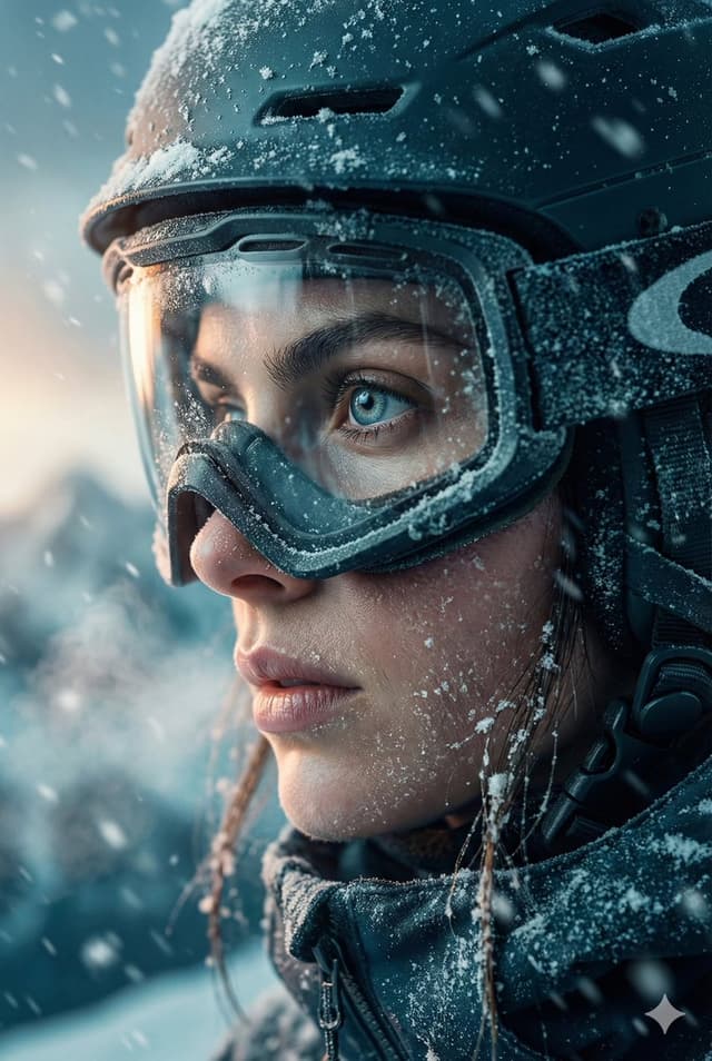 Product Marketing - Cinematic Close-up Portrait Prompt of Winter Sports Athlete — output