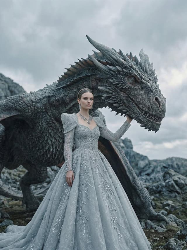 Fantasy Couture Dragon Editorial Portrait — output