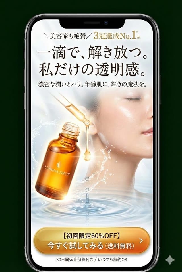 Landing page for a beauty serum — output