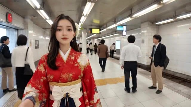 Video of a Commuter on a Tokyo Subway Platform — cover