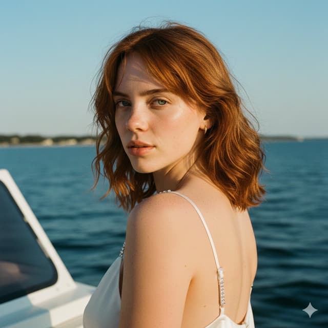 Social Media Post - Candid Celebrity Portrait on a Boat at Golden Hour — output