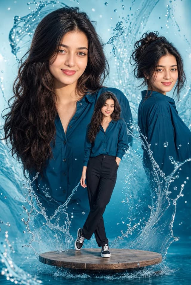 Profile / Avatar - Cinematic Water Splash Woman Portrait — output