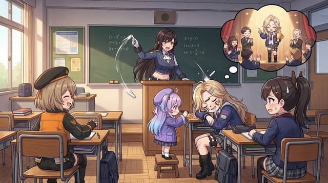 Comic / Storyboard - Anime Classroom Sleeping Student Scene — output