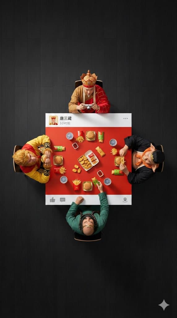 Infographic / Edu Visual - Overhead Superhero Mahjong Scene Prompt (WeChat Moments Style) — output