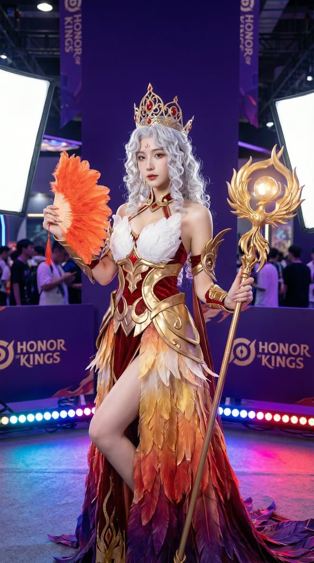 Detailed Photorealistic Cosplay Portrait Prompt: Phoenix Theme — output