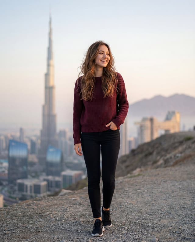Social Media Post - Cinematic Lifestyle Portrait in Dubai with Bokeh — output