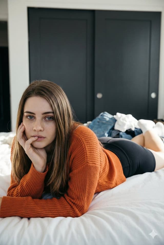 Josephine Langford Casual Bedroom Portrait — output