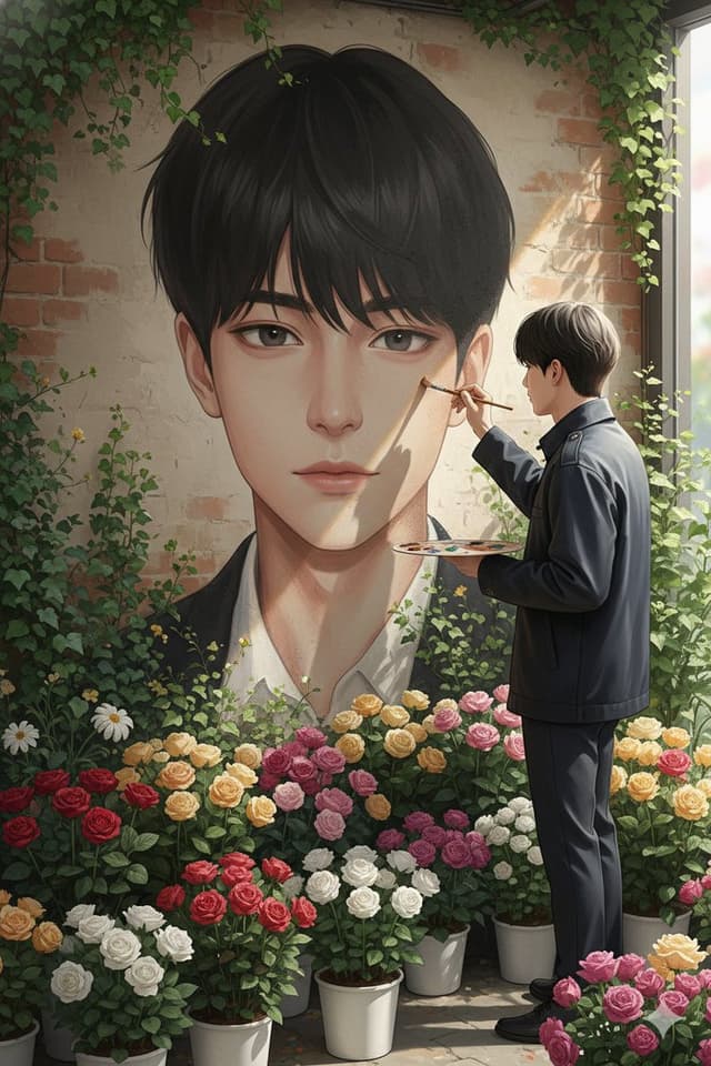 Social Media Post - Ultra-Realistic Portrait of an Artist Painting a Self-Mural — output