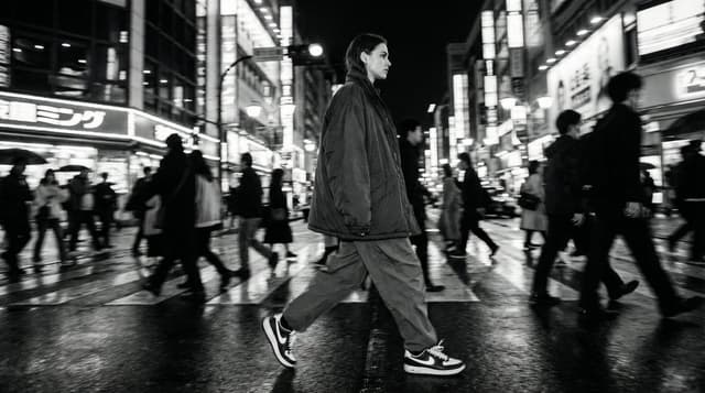 Template for Cinematic B&W Street Fashion Editorial — output