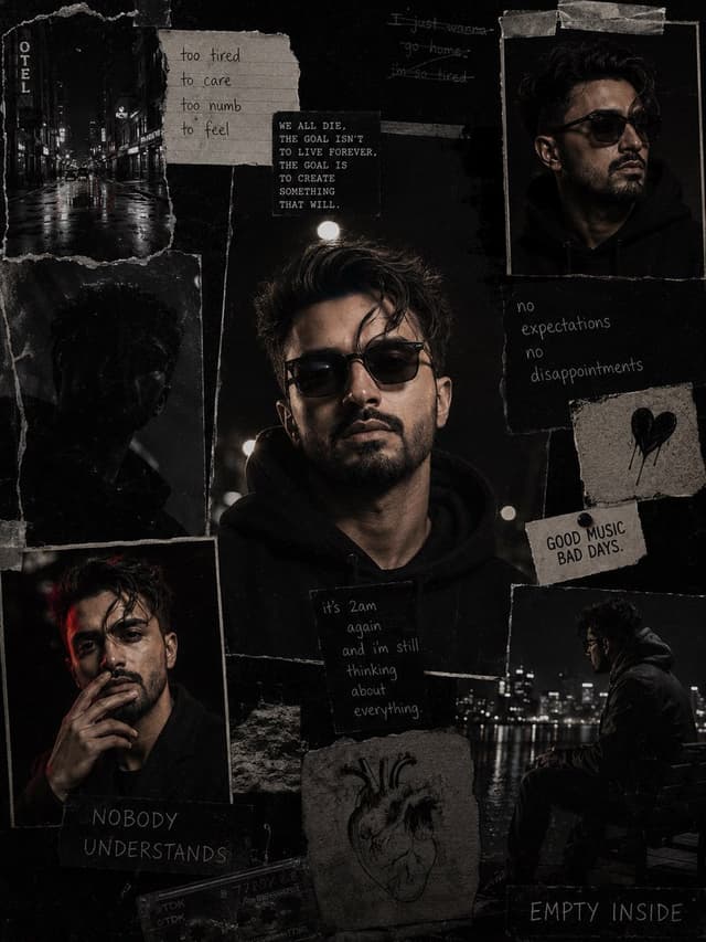 Profile / Avatar - Dark Cinematic Diary Collage — output