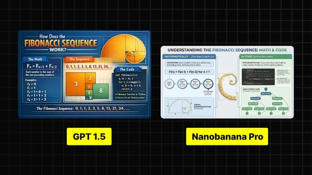 Infographic Explaining Fibonacci Sequence with Math and Code — output