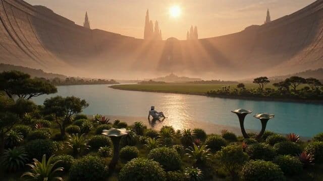 Serene Sci-Fi Ringworld Landscape — cover