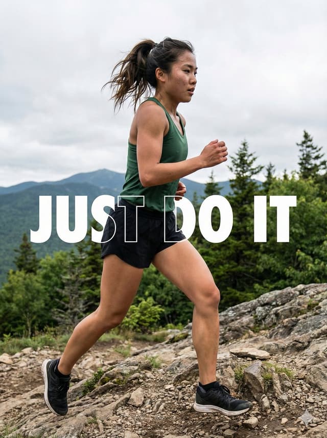 Motivational Trail Running Action Shot Prompt — output