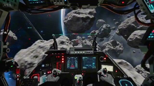 Starfighter POV Navigating Asteroid Field — cover