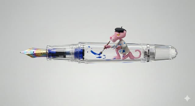 E-commerce Main Image - Pink Panther Fountain Pen 3D Render Prompt — output