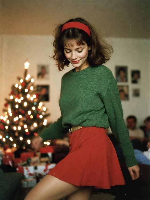Nostalgic Candid Holiday Scene with Motion Blur — output
