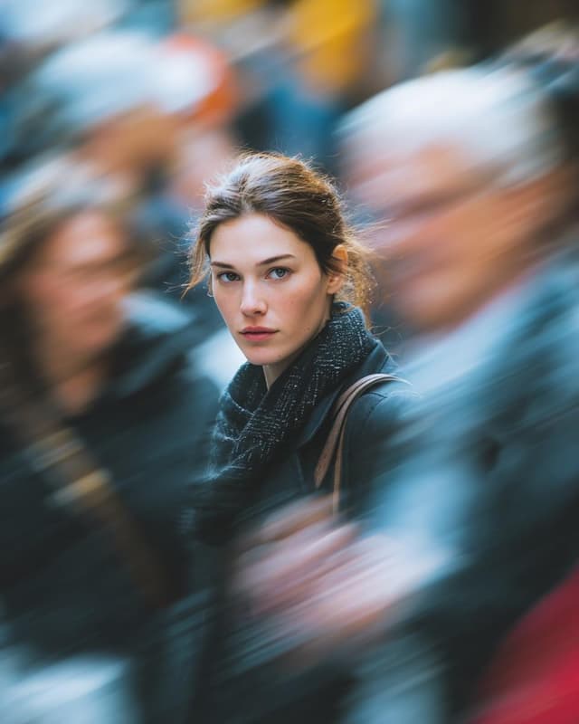 Cinematic Street Portrait with Motion Blur Effect — output