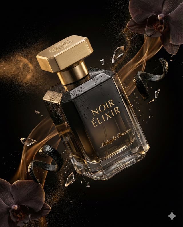 E-commerce Main Image - Luxury Perfume Commercial Render Prompt (NOIR ÉLIXIR) — output