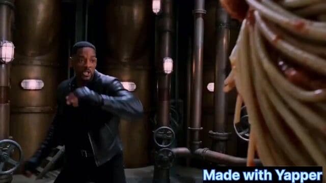 Will Smith fighting a spaghetti monster — cover