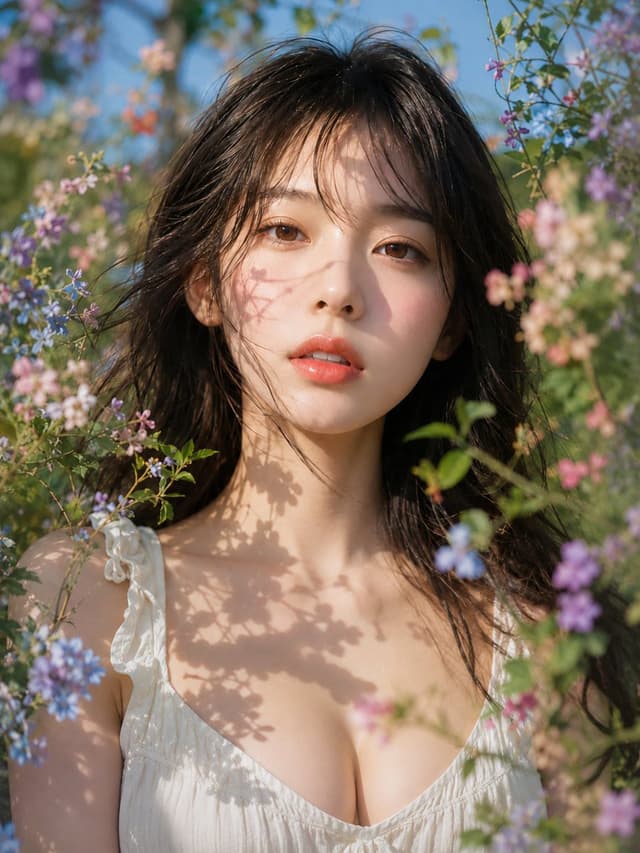 Profile / Avatar - Summer Portrait with Floral Shadows — output