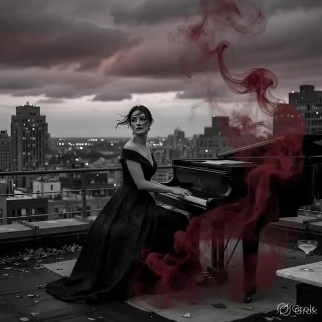 Cinematic Rooftop Piano Scene Prompt — cover