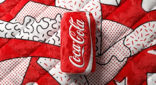 E-commerce Main Image - Pop Art Plush Product Shot of a Beverage Can — output