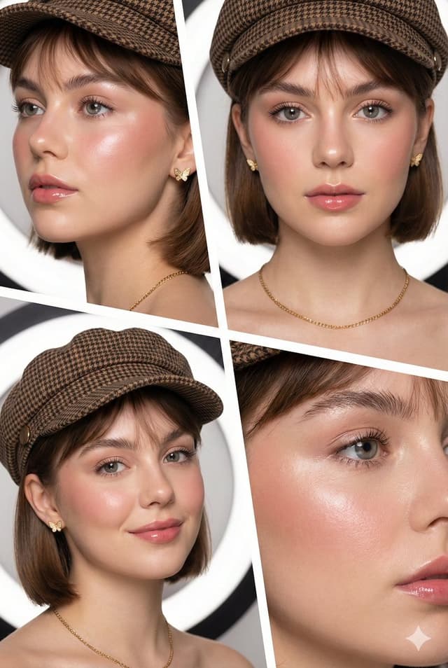 4-Panel Beauty Editorial Collage — output