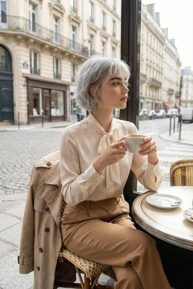 Candid Parisian Café Portrait with Silver Hair — output