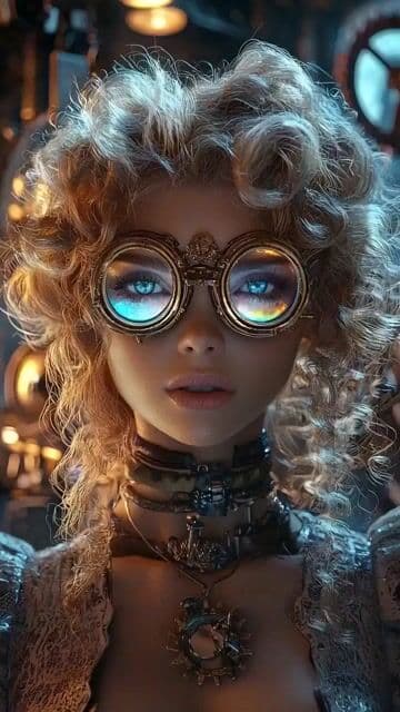 Steampunk woman portrait video prompt for Grok Imagine — cover