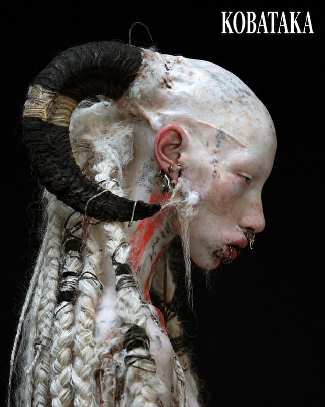 Profile / Avatar - Albino Ram-Horned Gothic Portrait — output