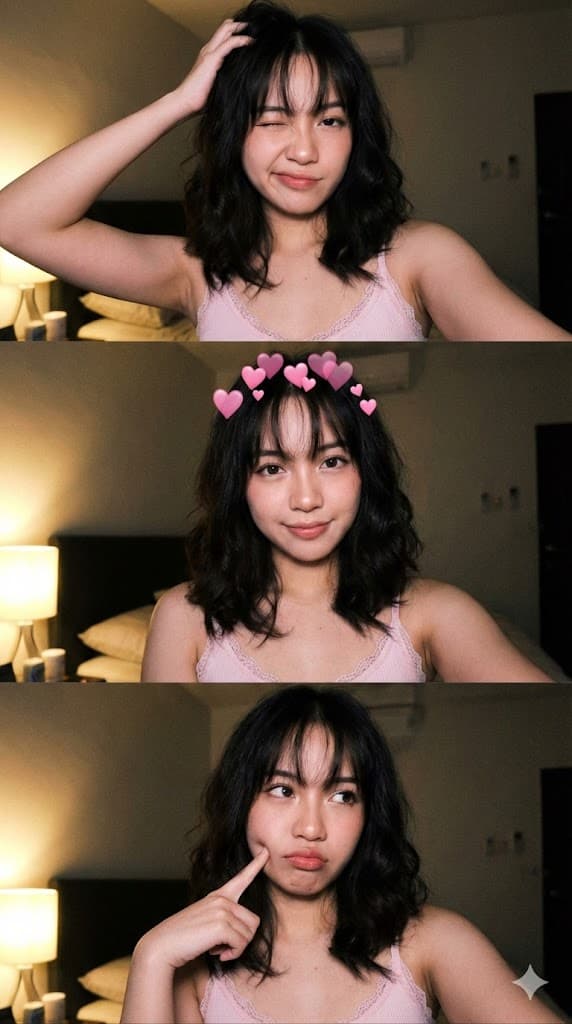 Profile / Avatar - JSON Prompt for Vertical Triptych Selfie of Jenna Ortega Lookalike — output