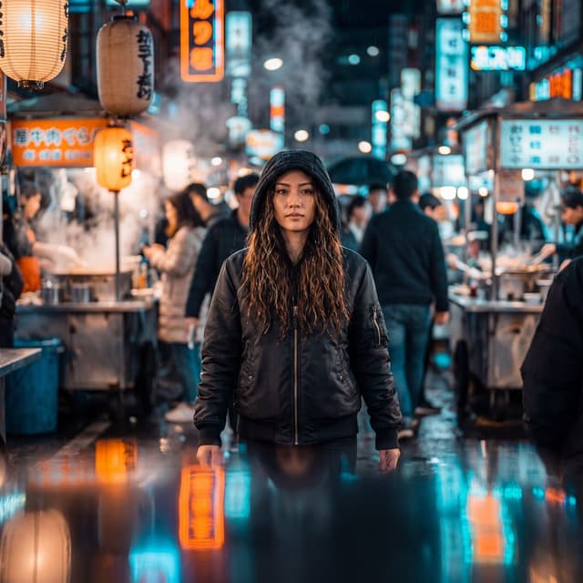 Neon-Lit Night Market Cinematic Portrait — output