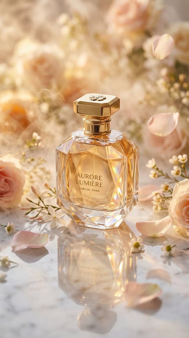 E-commerce Main Image - Luxury Perfume Bottle Editorial Image Prompt — output