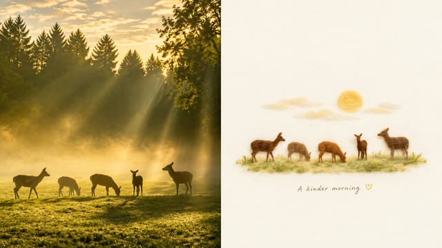 Infographic / Edu Visual - Golden Deer Morning Felt Transformation — output